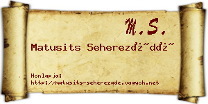 Matusits Seherezádé névjegykártya